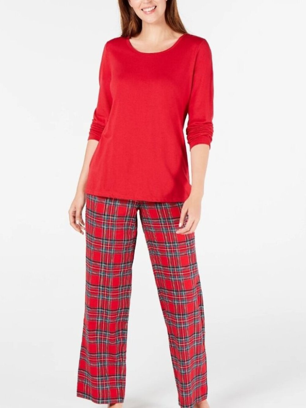Family PJs Women's Christmas Holiday Pajama Set Brinkley Plaid Red (2XL)